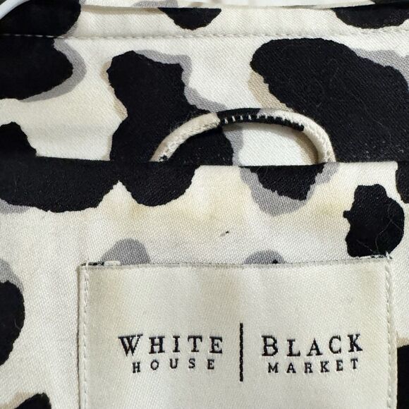 White House Black Market 3/4 sleeve Double Breasted Pea Coat XS Animal Print - Picture 5 of 6